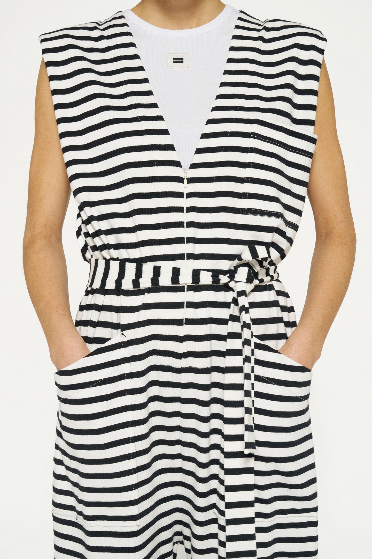 PROUD JUMPSUIT STRIPES ECRU/BLACK 5