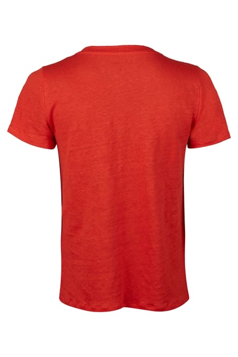 SANDRA T-SHIRT V-NECK DARK RED 2