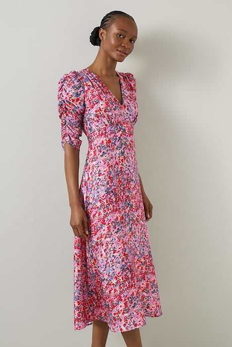 ERIN JACQAURD MIDI DRESS PINK 5