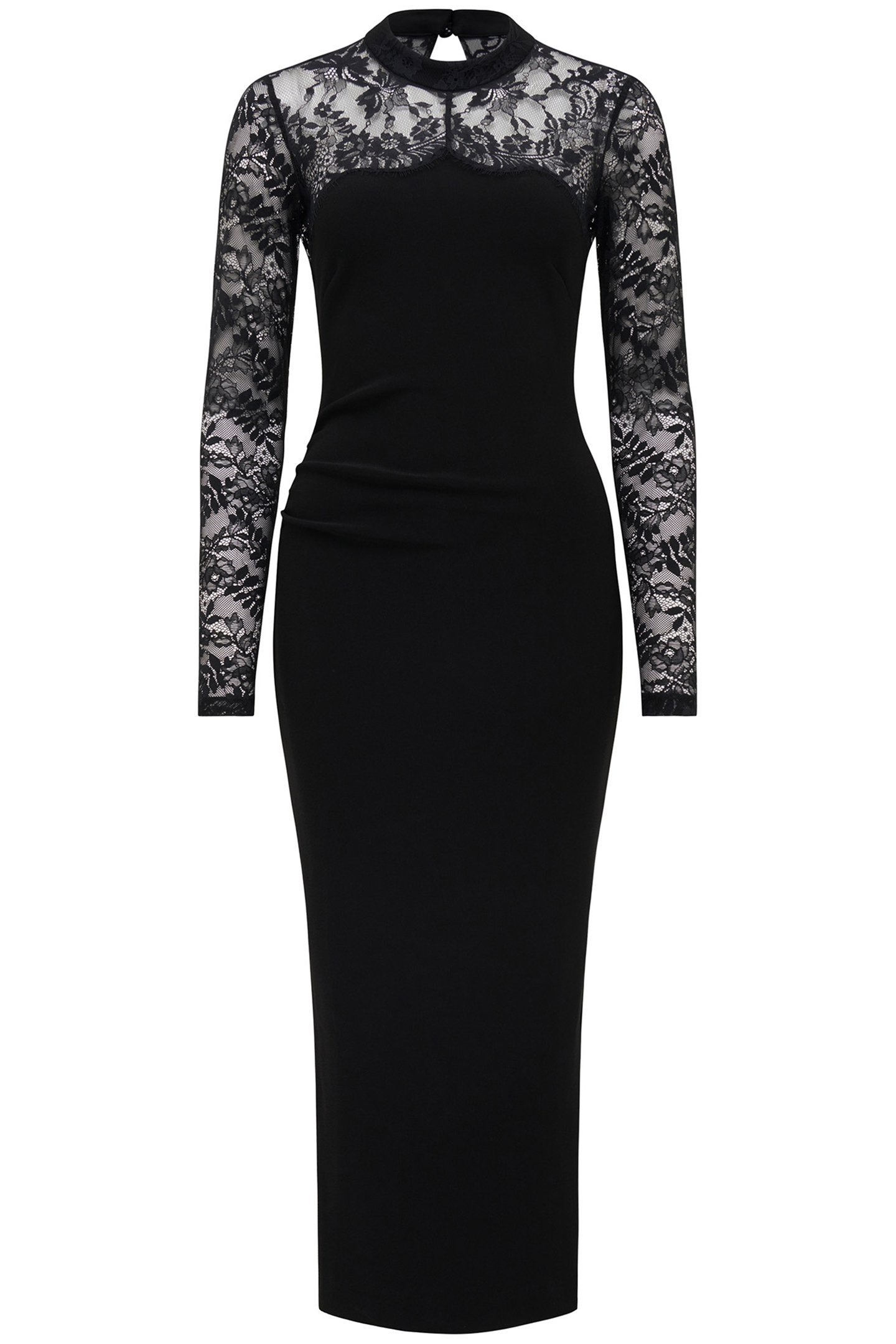 ELORA LONG SLEEVES LACE DRESS BLACK 3