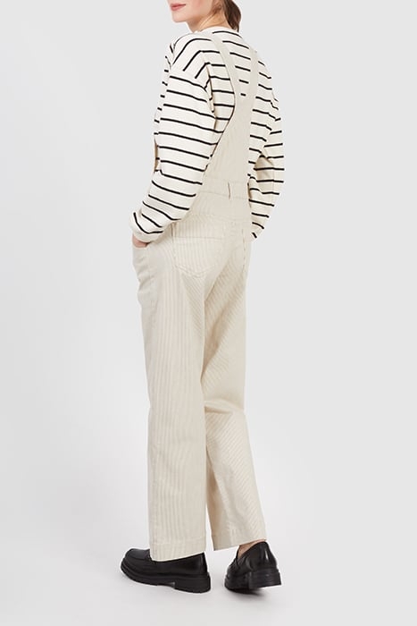 BEIGE FINE-STRIPED DUNGAREES 2