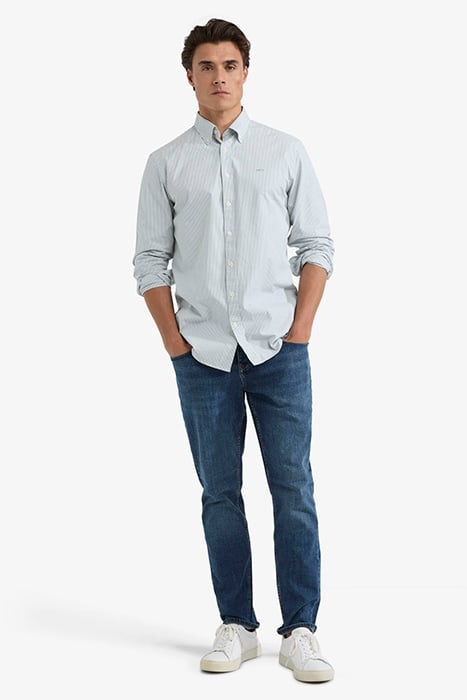 STRIPED POPLIN SHIRT LIGHT OLIVE 2