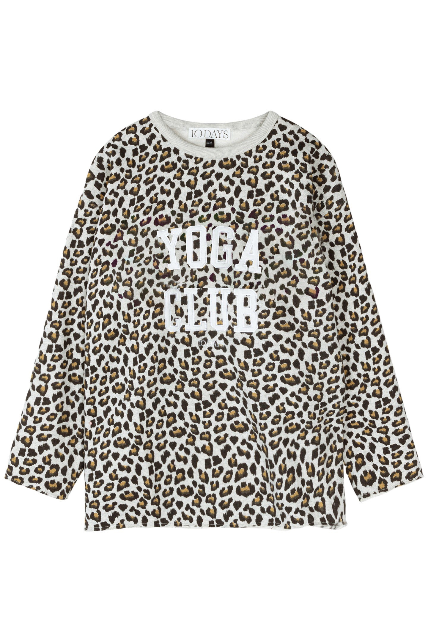 RAW EDGE STATEMENT SWEATER LEOPARD LIGHT GREY MELEE 3