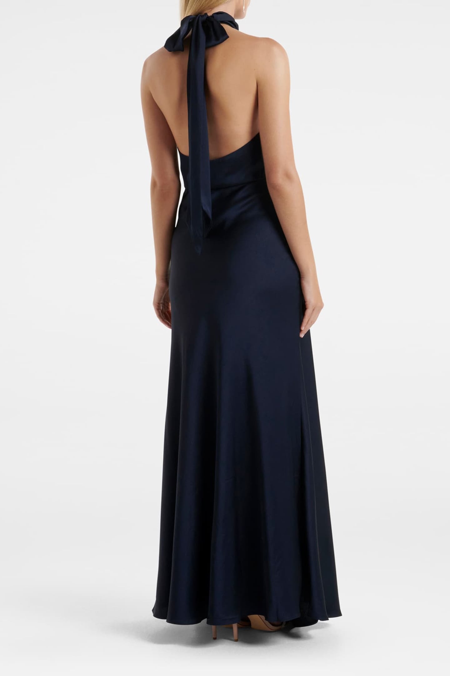 YVETTE KNOT TIE NECK GOWN NAVY 2
