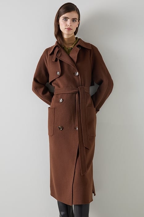 LAWRENCE MIDI TRENCH COAT CHOCOLATE 1