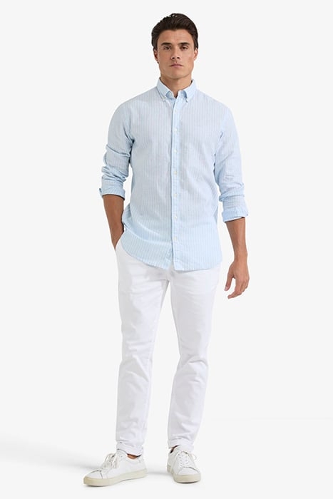 COTTON LINEN STRIPE SHIRT LIGHT BLUE 2
