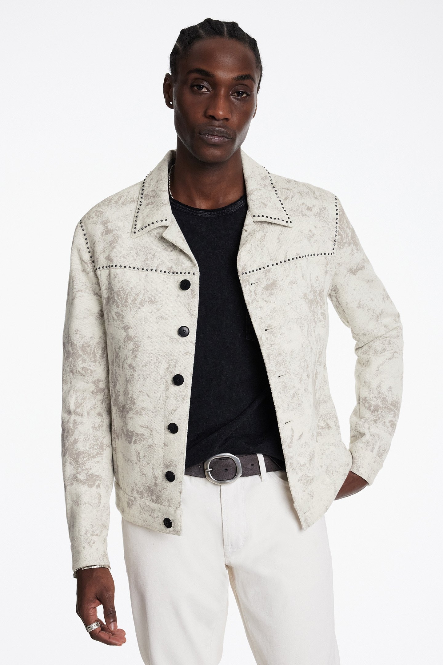 STUDDED TUCKER JACKET CHINA WHITE 1