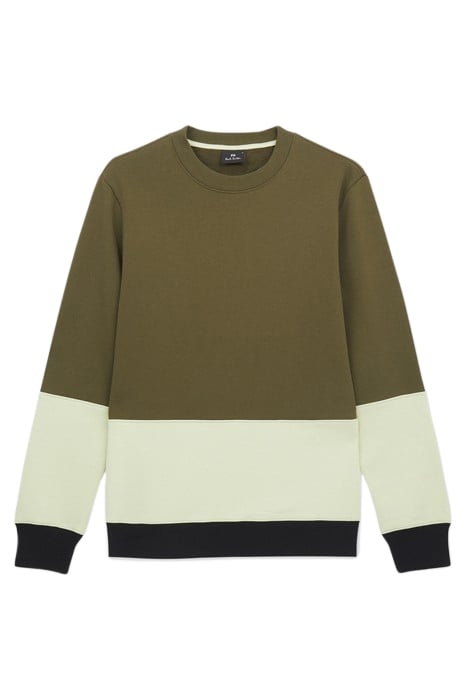 MENS REG FIT SWEATSHIRT ZEBRA OLIVE GREEN 1