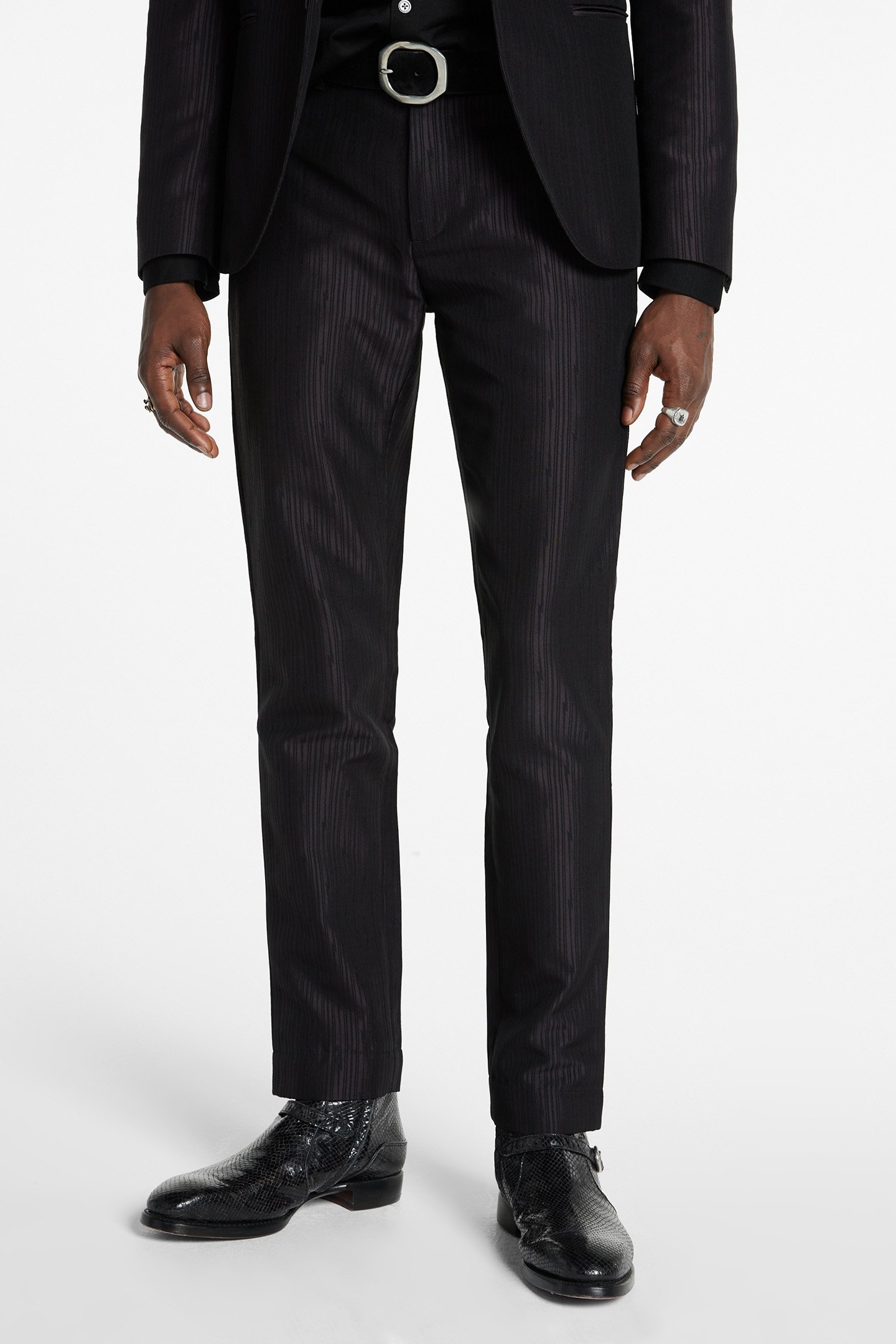 SLIM FIT PANTS WITH WELT PLUM 1