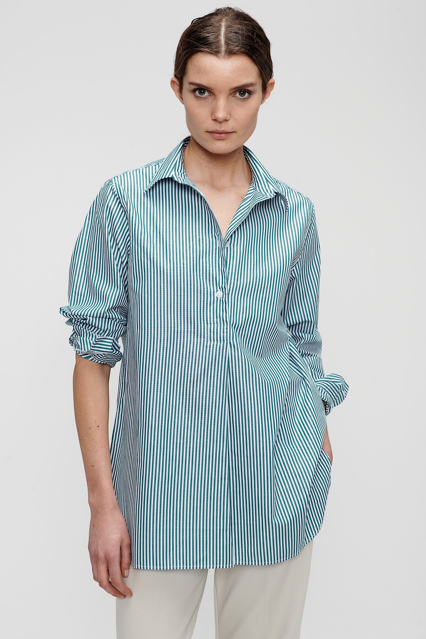 LONG POLO TOP SPRING GREEN 1