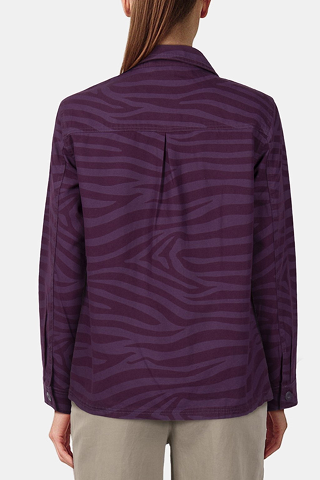 DRILL II CHORE PRINT JACKET BLACKBERRY WINE 2