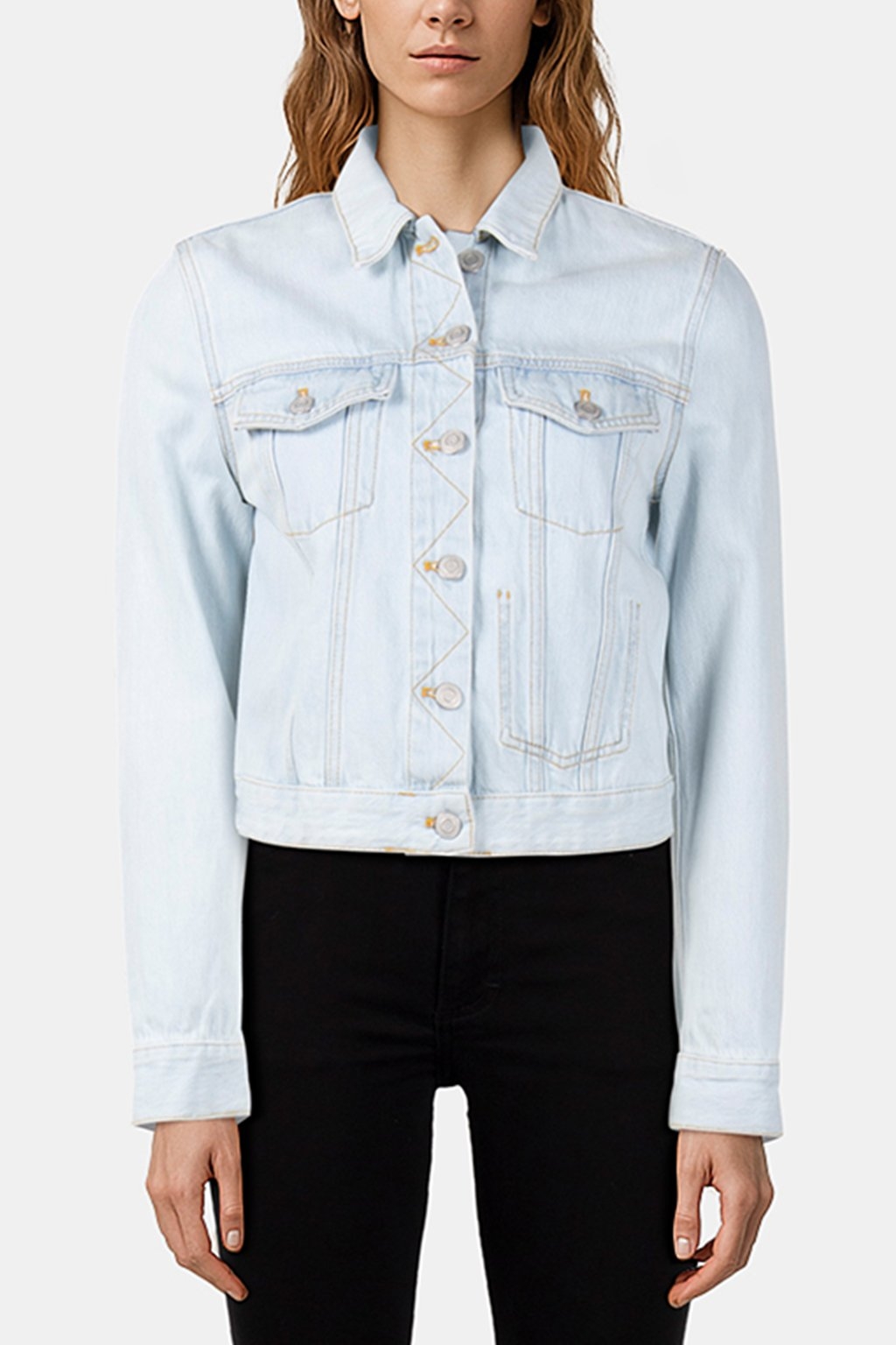 MACEE MICRO WSTRN DENIM LS JKT BLUE 1