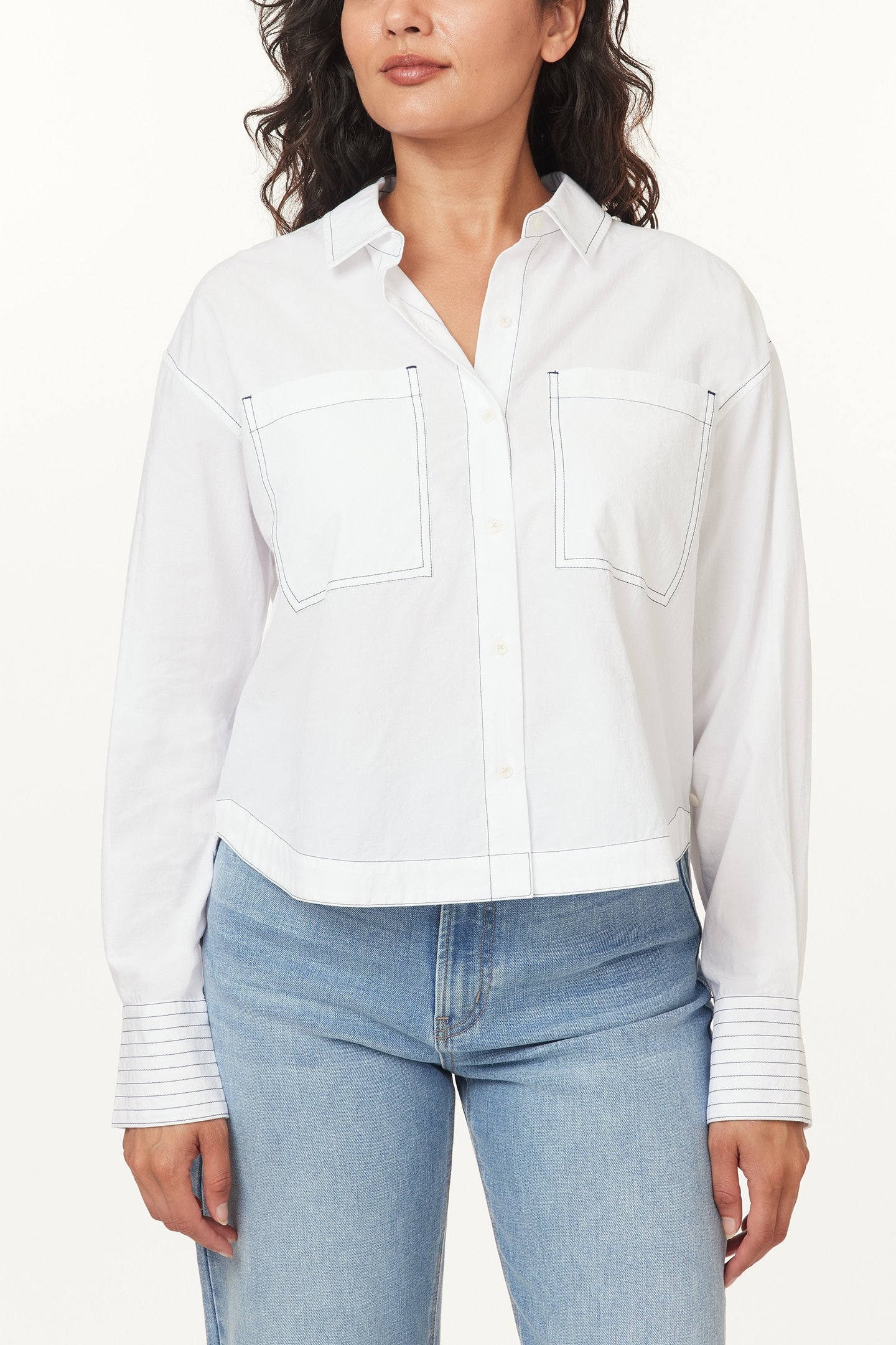 BUTTON UP W POCKETS BRILLIANT WHITE 1