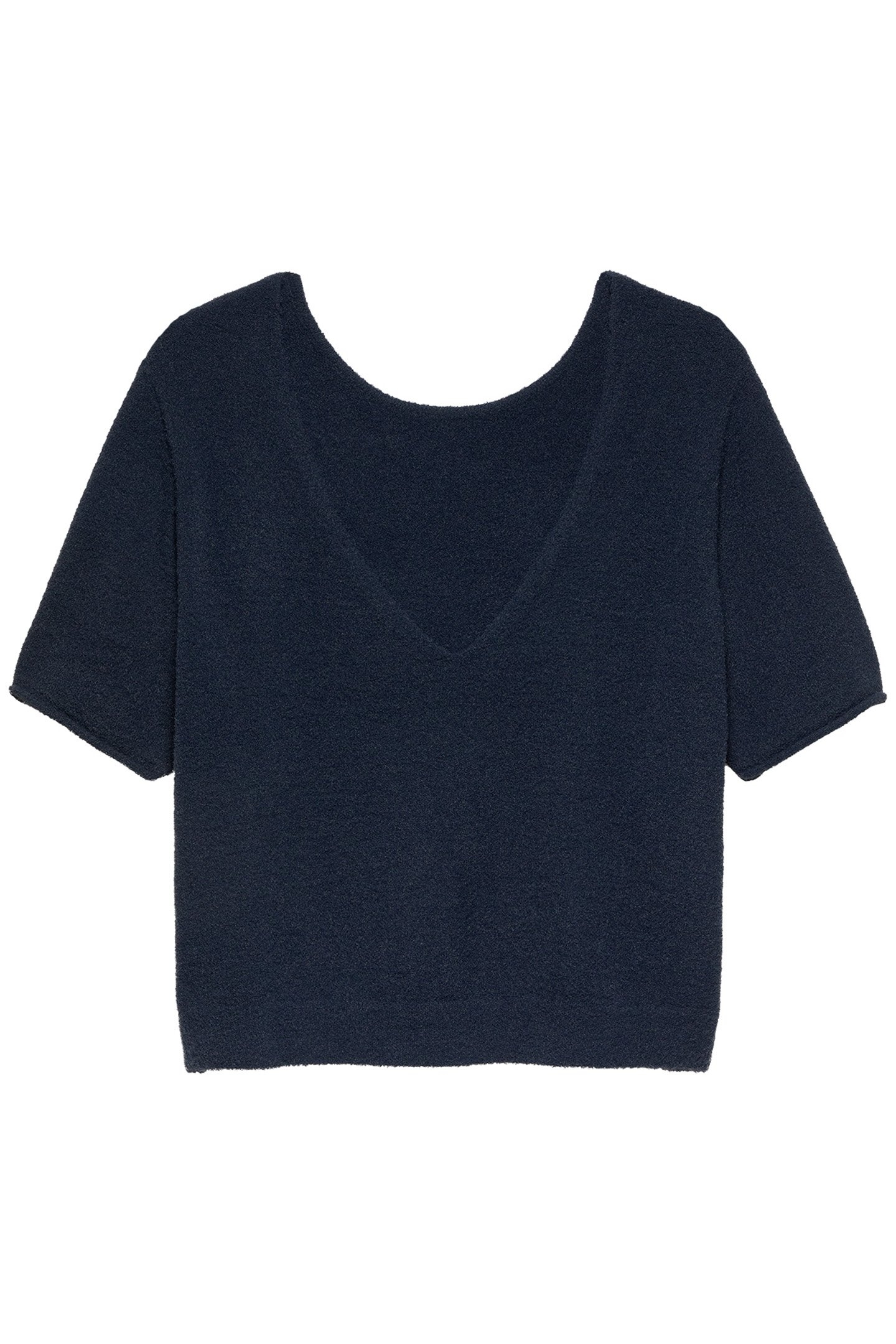 SOFT SHORT SLEEVE KNIT WITH VNECK NAVY BLAZER 4