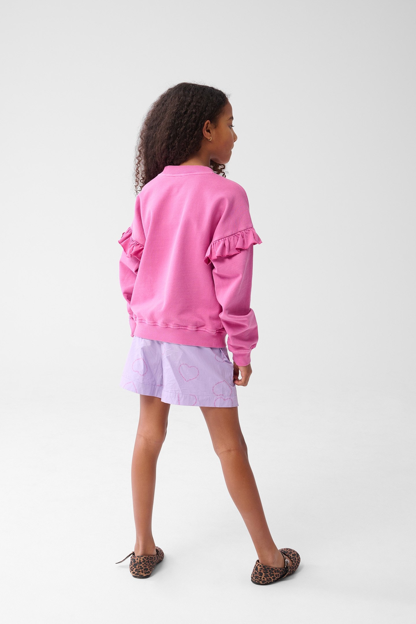 GIRLS GAM-SBLIZZY RUFFLE SWEAT PINK 2