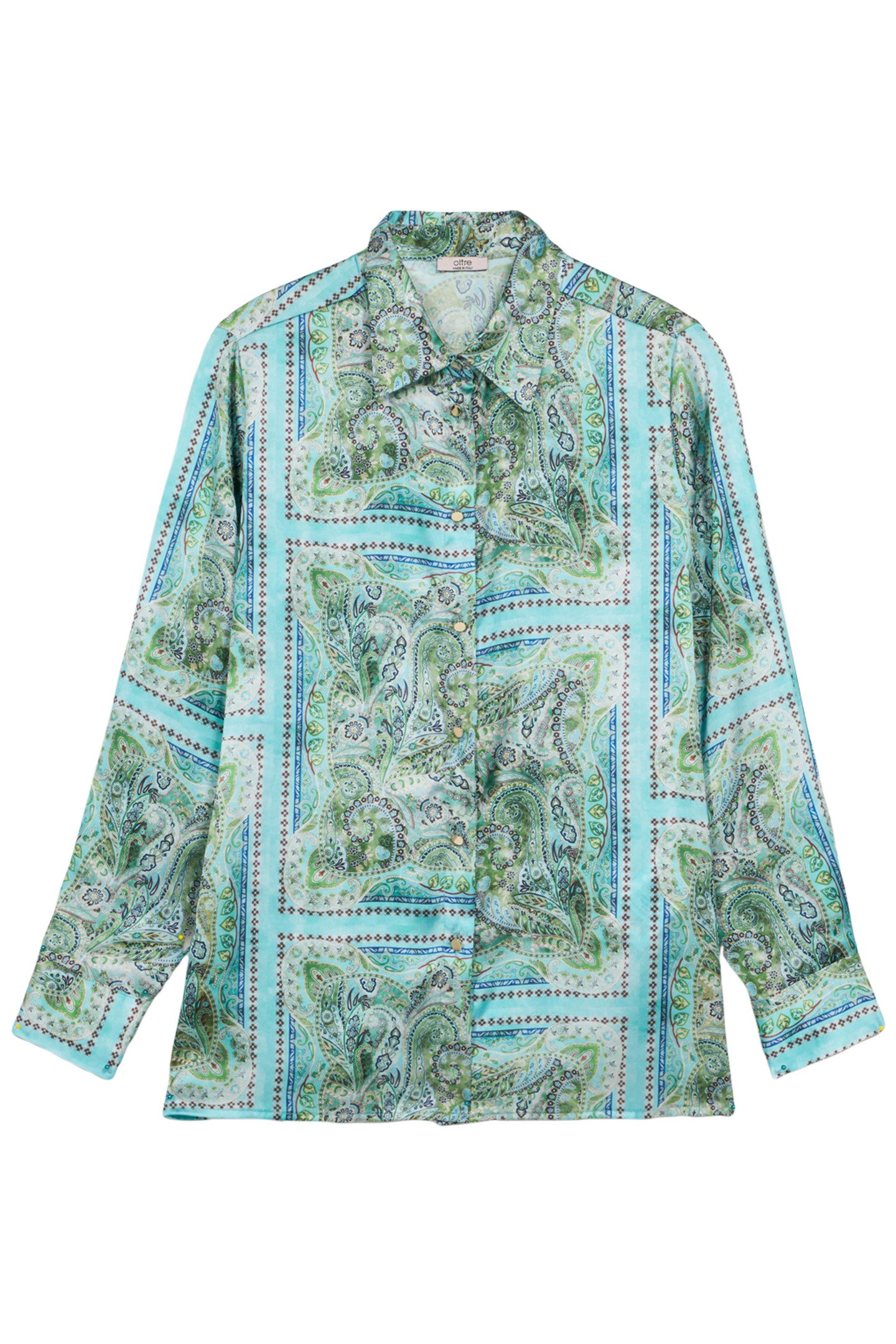 PATTERNED SATIN SHIRT GREEN 3