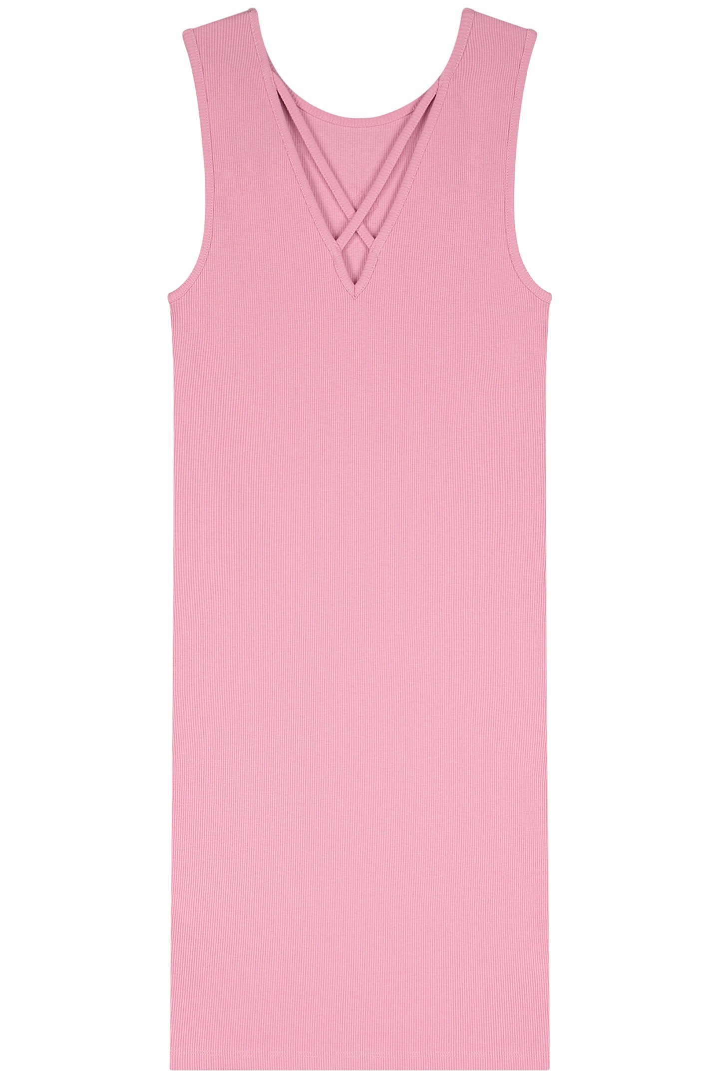 BELLA BACK RIB DRESS MARSHMALLOW PINK 1
