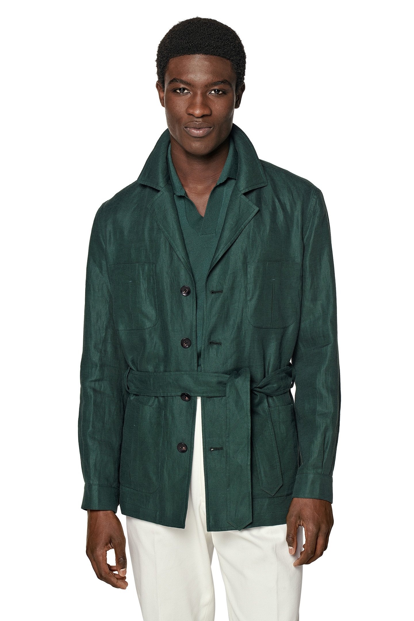 GREEN RELAXED FIT SAFARI JACKET GREEN 1