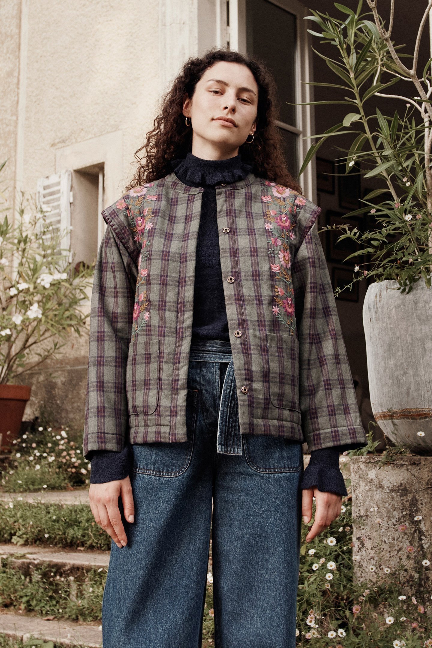 JACKET MAURA GREEN TARTAN 1