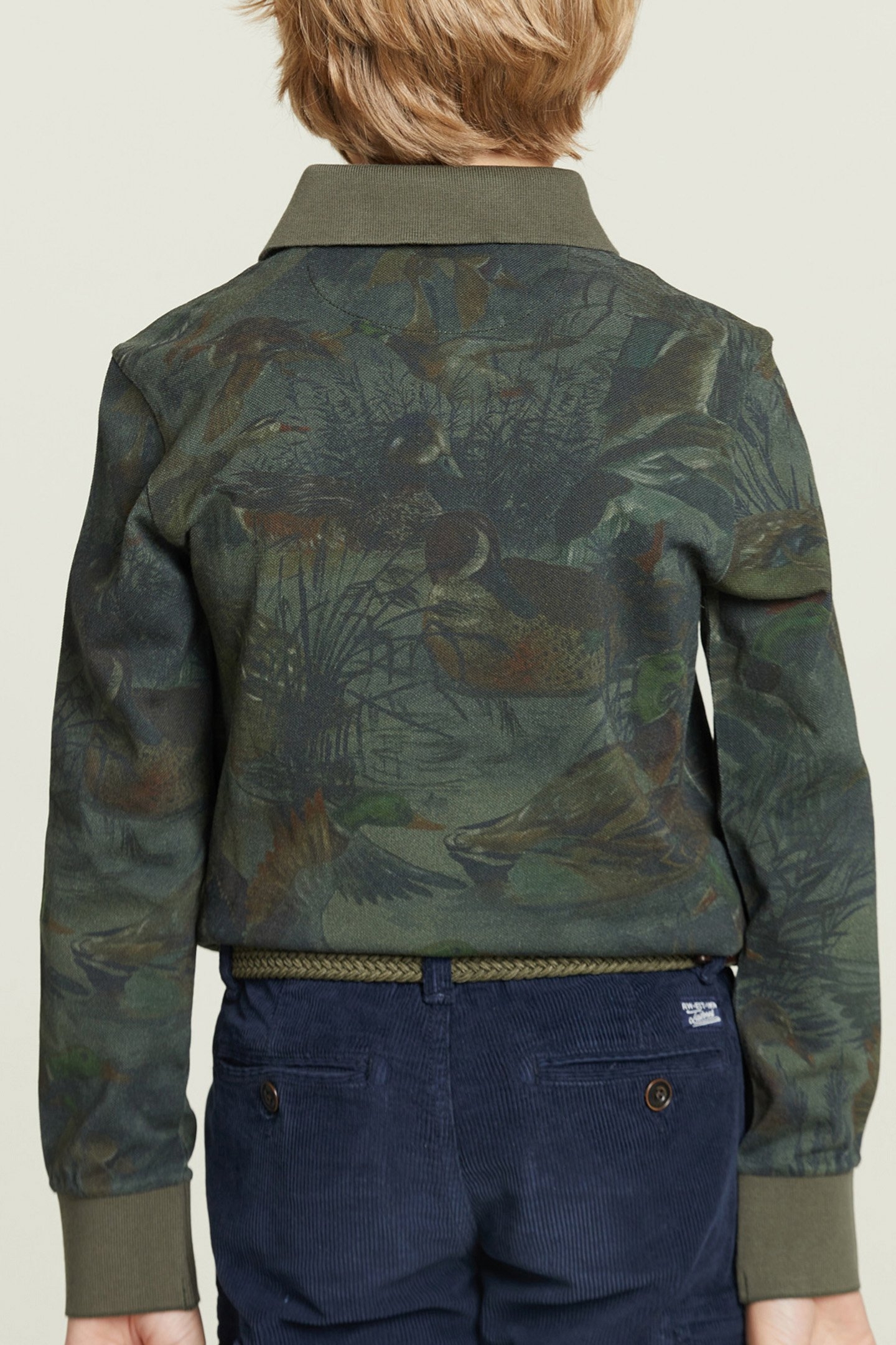 FLORAL POLO LONG SLEEVES KHAKI 2