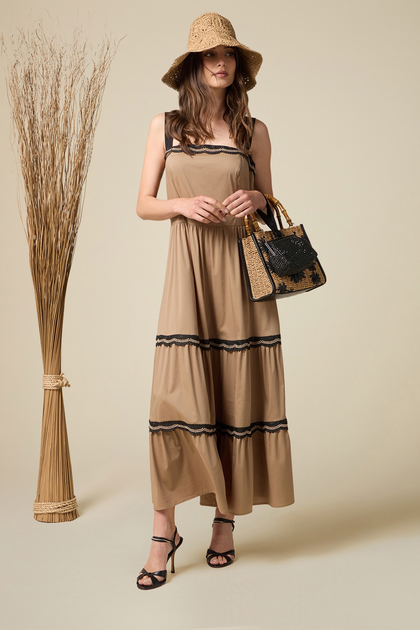 LONG DRESS WITH MACRAMÉ DETAILS NATURAL 4