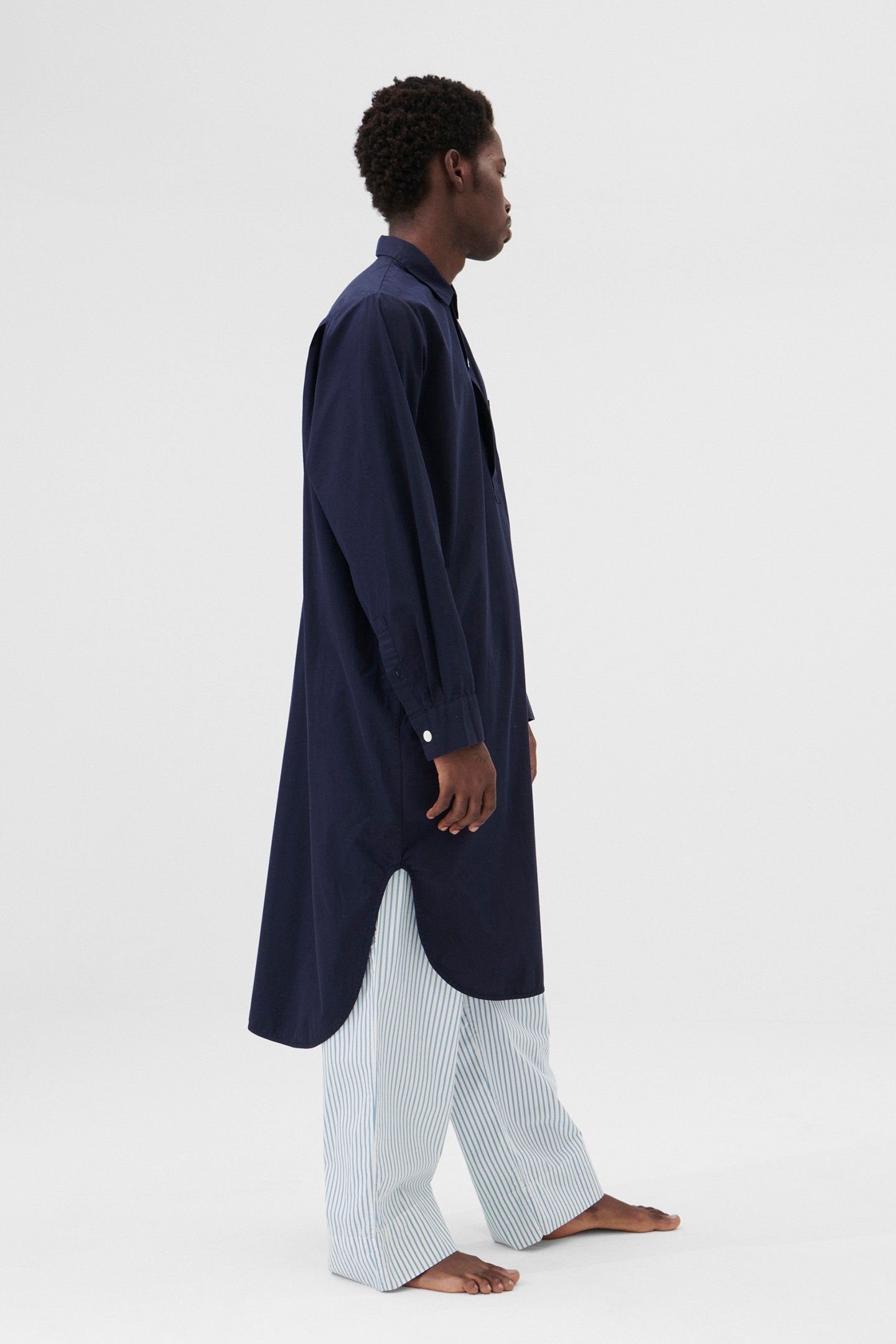 UNISEX POPLIN, NIGHT SHIRT TRUE NAVY 2