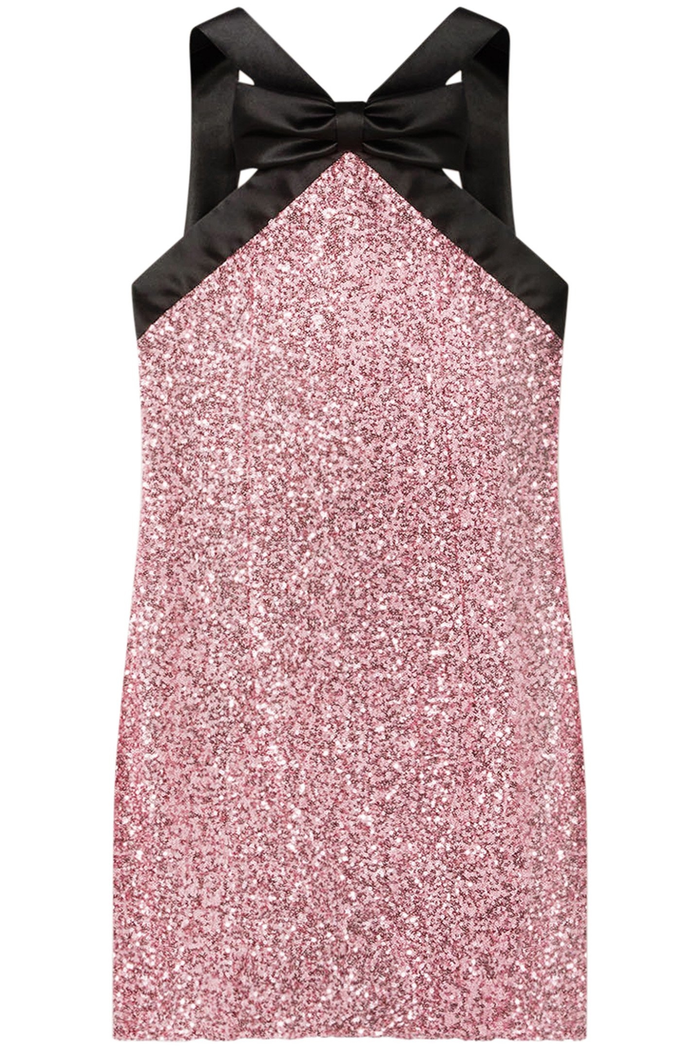 FULL SEQUIN MINI DRESS WITH BOW RED 4