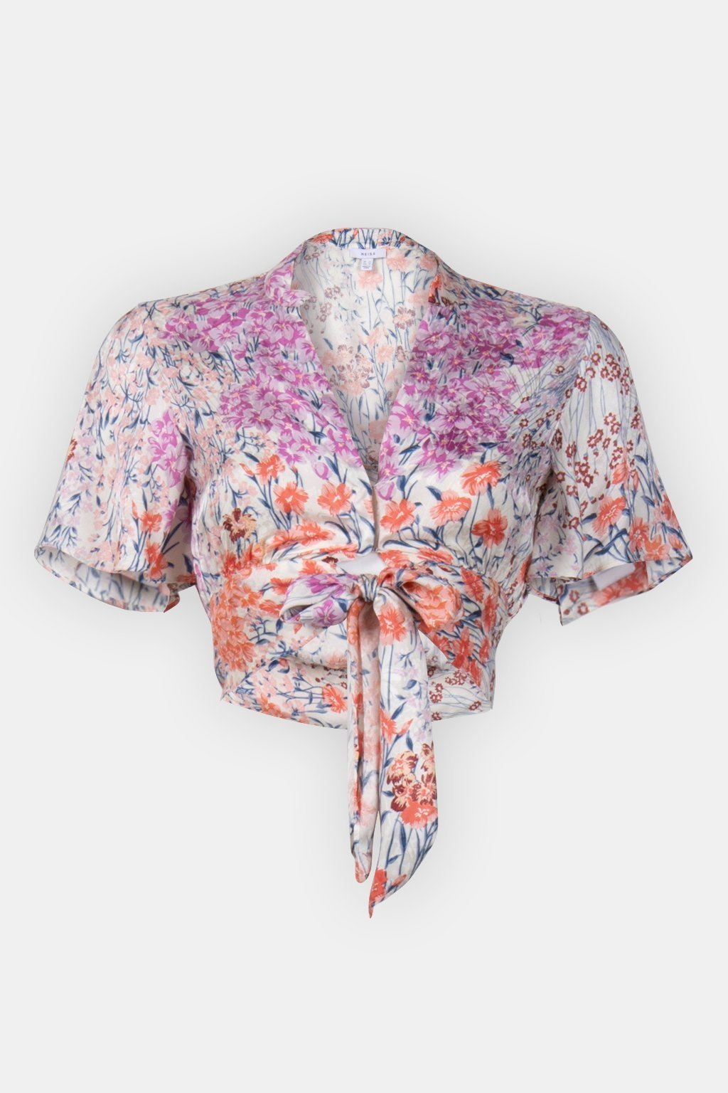 MEADOW PRINT TIE TOP CORAL/WHITE 3