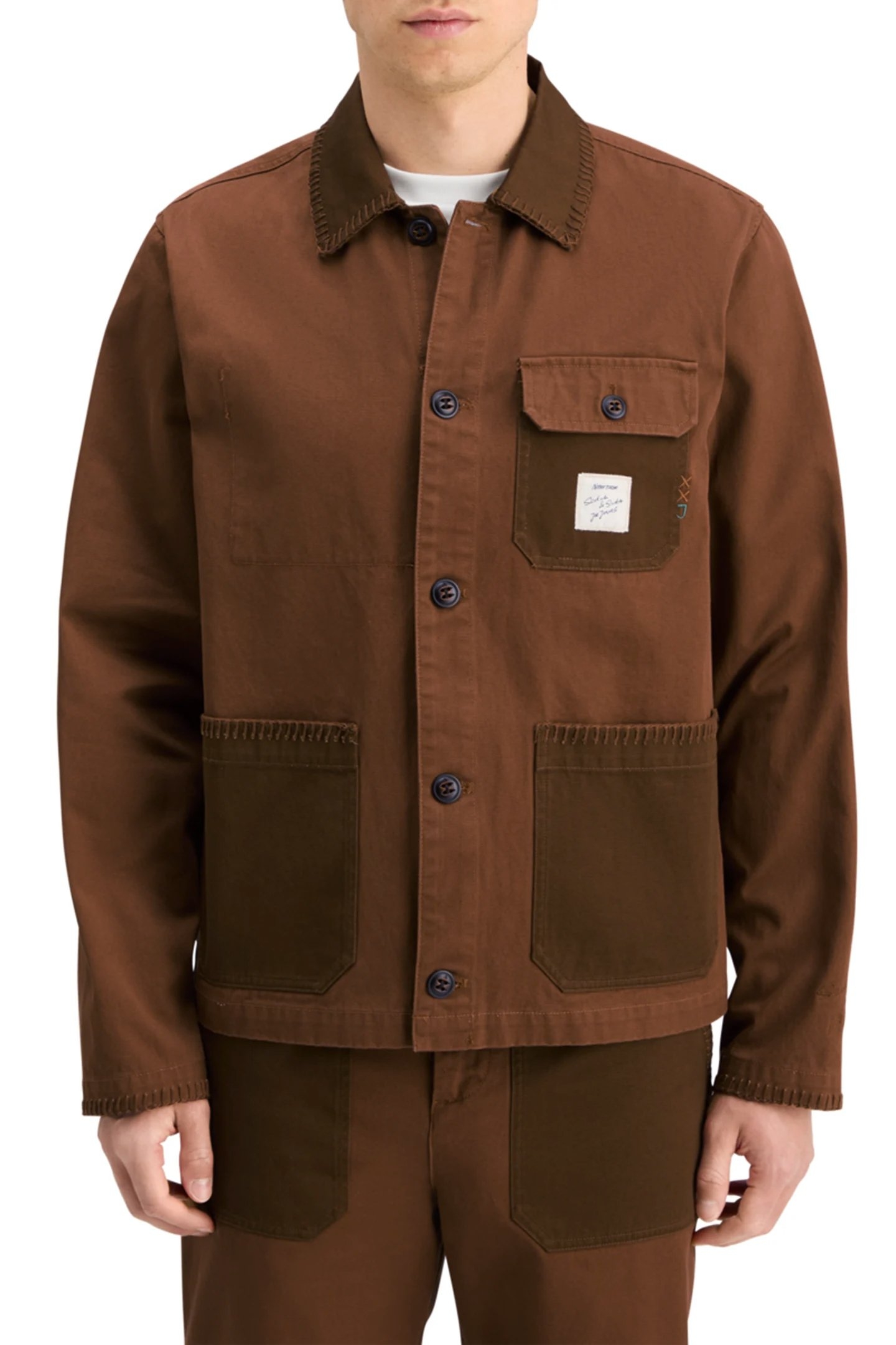 JOE JONAS X SCOTCH SODA TWILL WORKER JACKET BISON 1