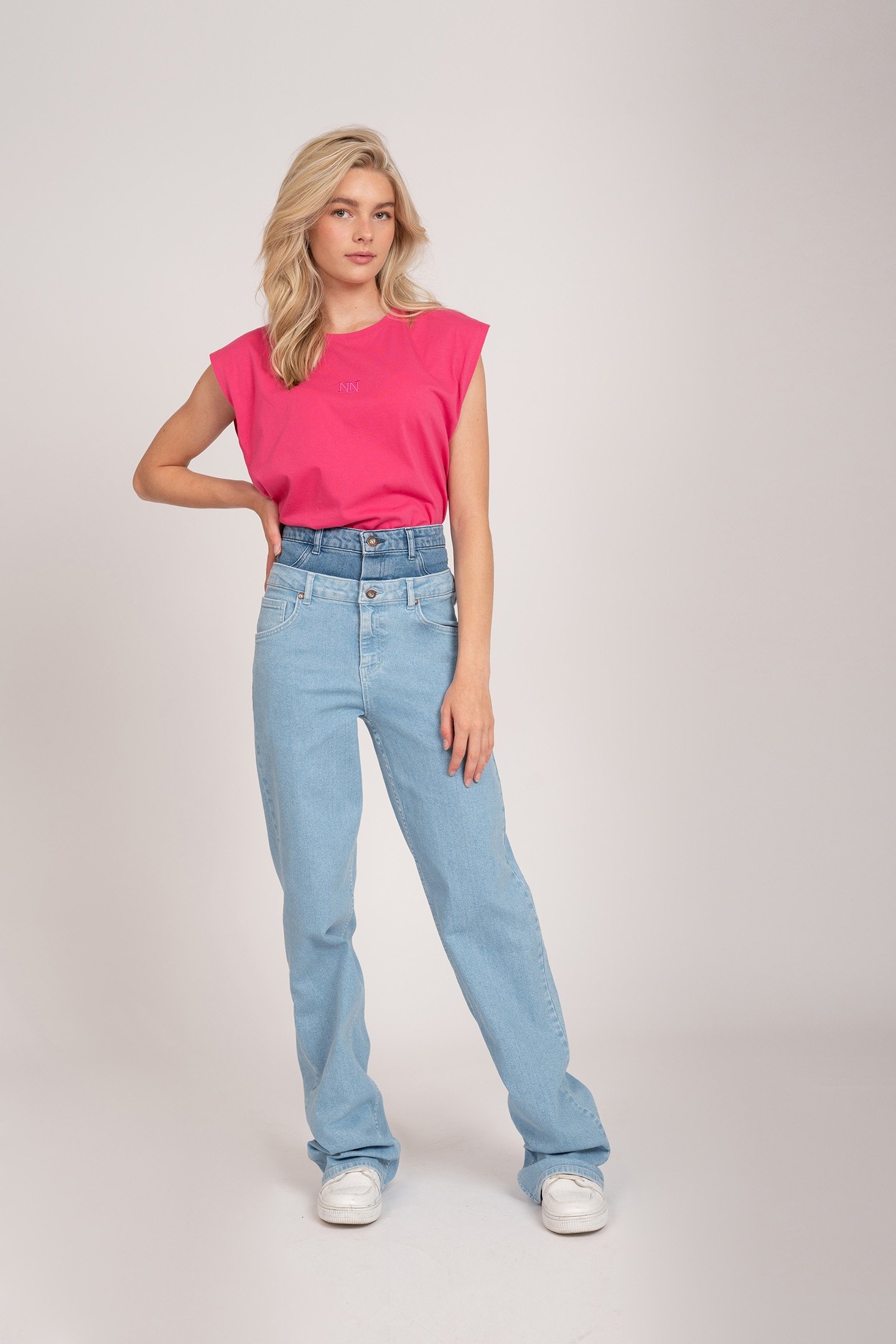 ELASTIC WAIST T-SHIRT FUCHSIA POP 1