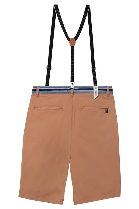 BOY'S CAMEL CHINO BERMUDA SHORTS WITH STRIPED WAISTBAND 2
