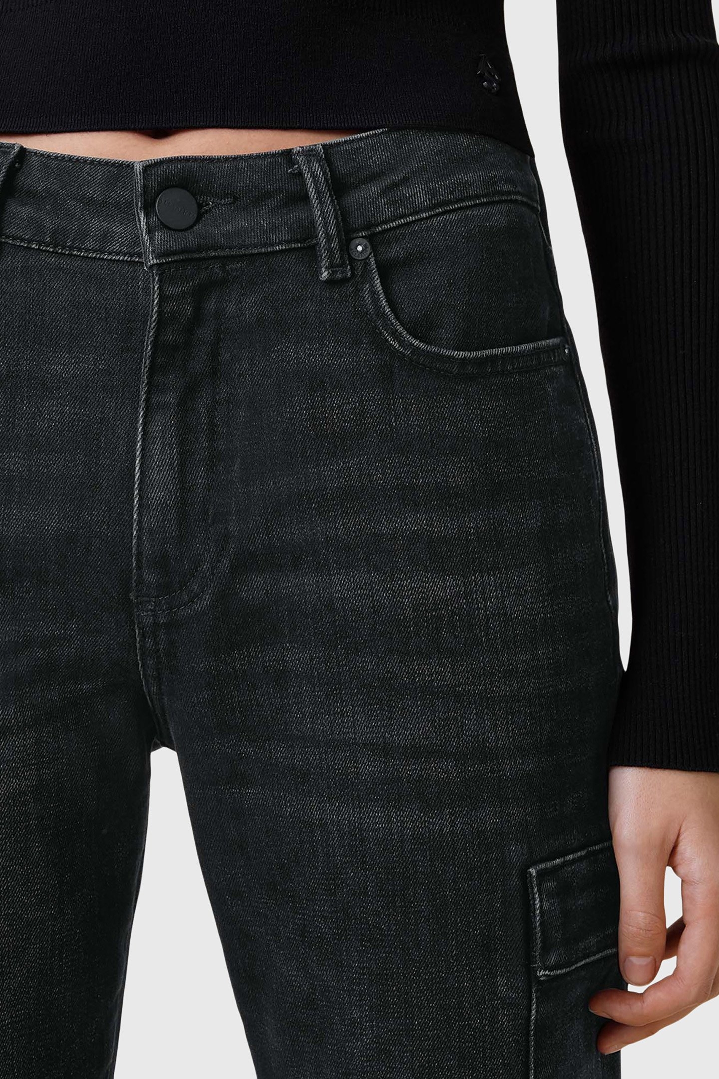 HOLLIS CARGO BOOTCUT WASHED BLACK 7