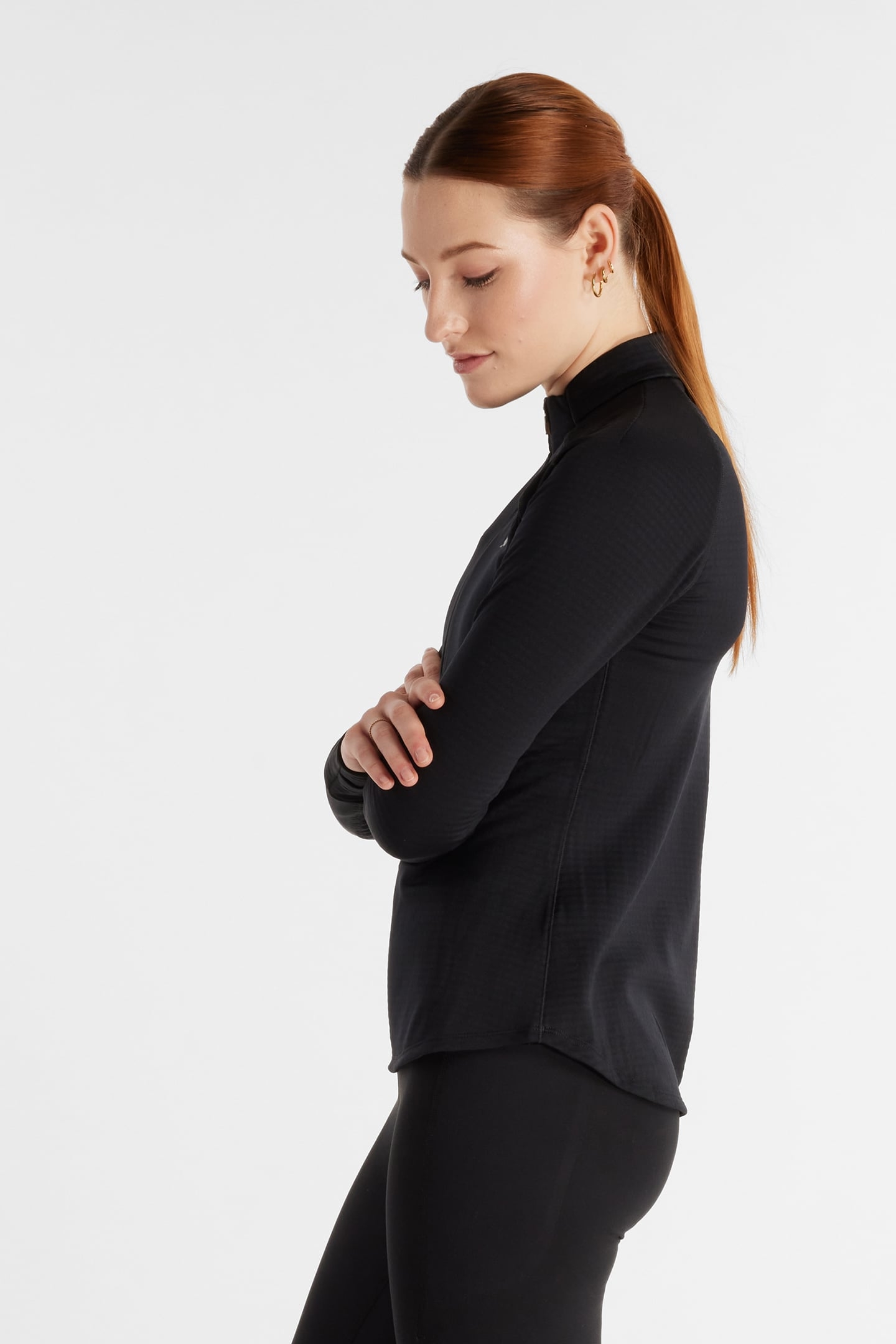 ATHLETICS HEAT GRID 1/2 ZIP TOP IN BLACK (BK) 4