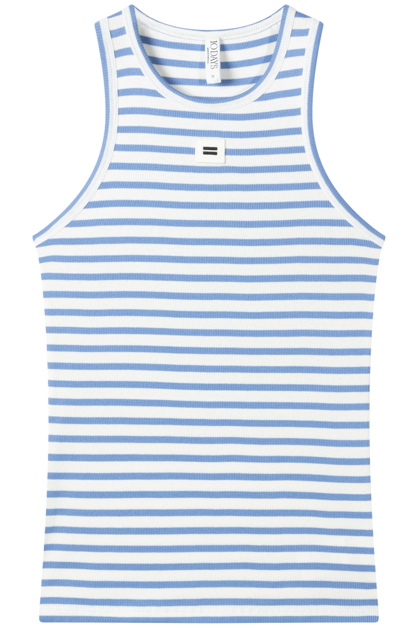 TANK TOP RIB STRIPES ECRU/BLUE BELL 4