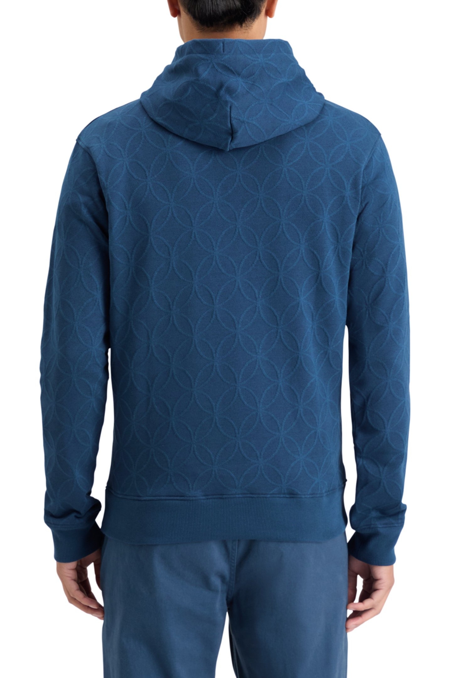 JACQUARD TERRY HOODIE HERITAGE BLUE 2