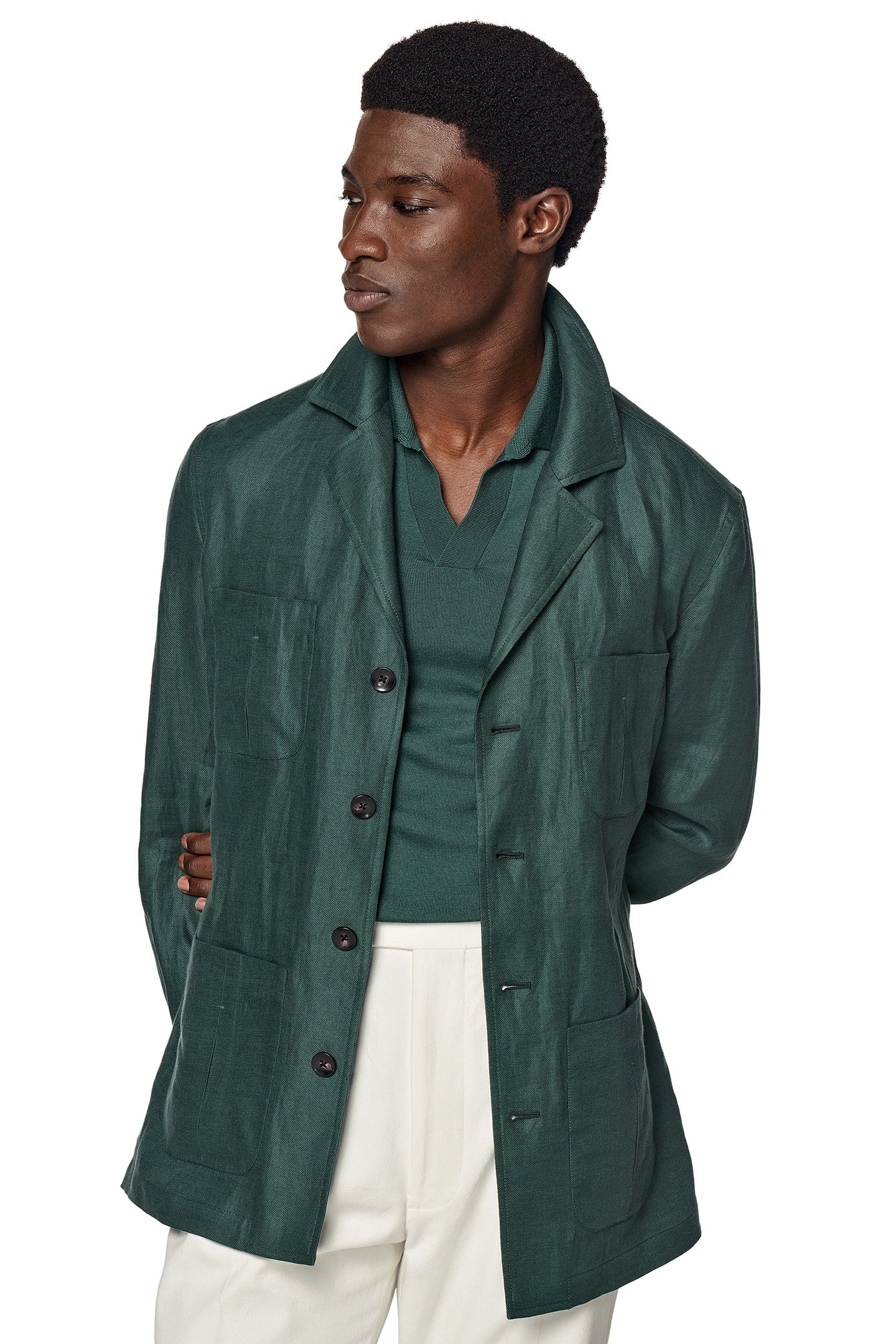 GREEN RELAXED FIT SAFARI JACKET GREEN 5