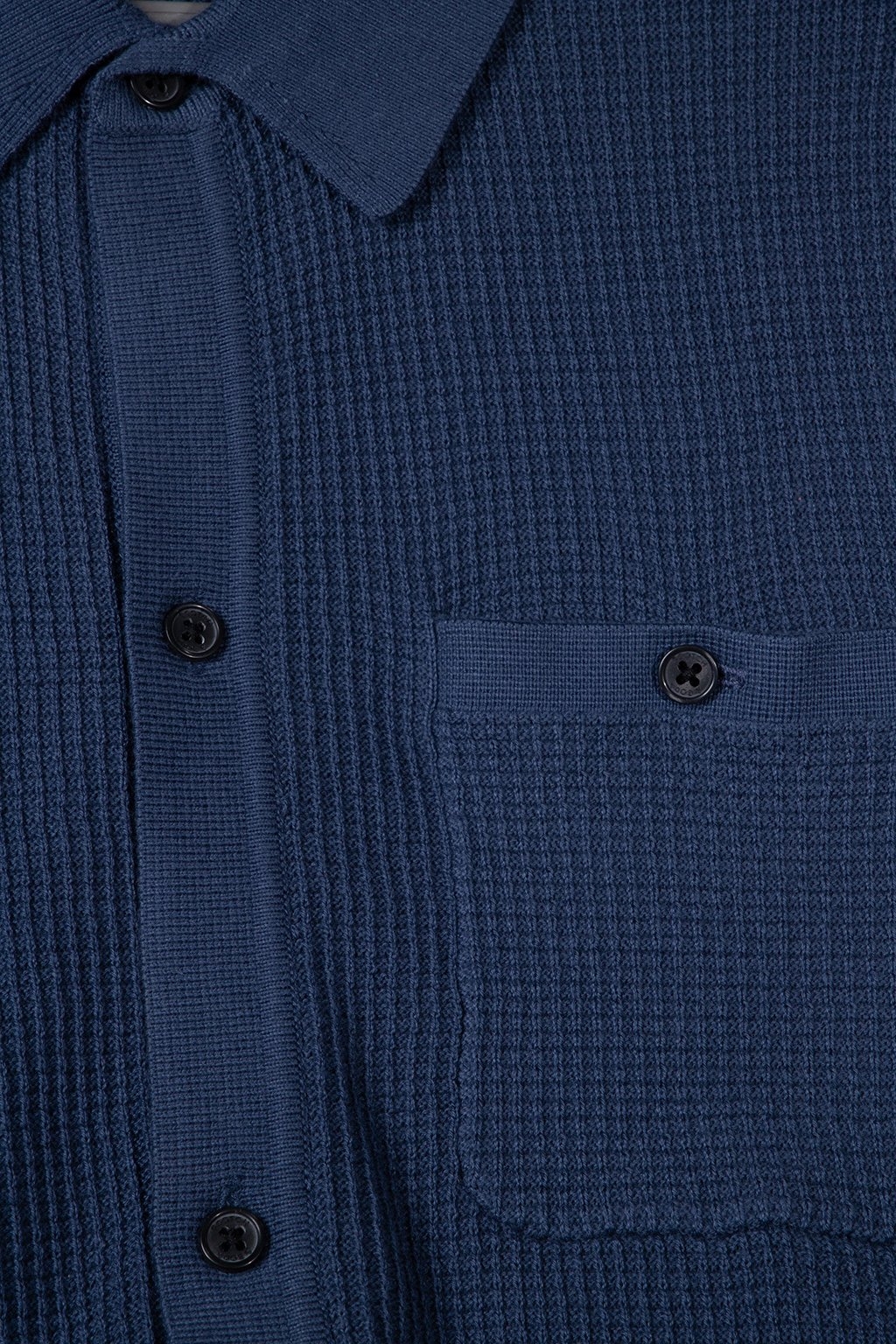 SS BUTTON FRONT CHEST POCKET SWEATER DARK OBSIDIAN 4