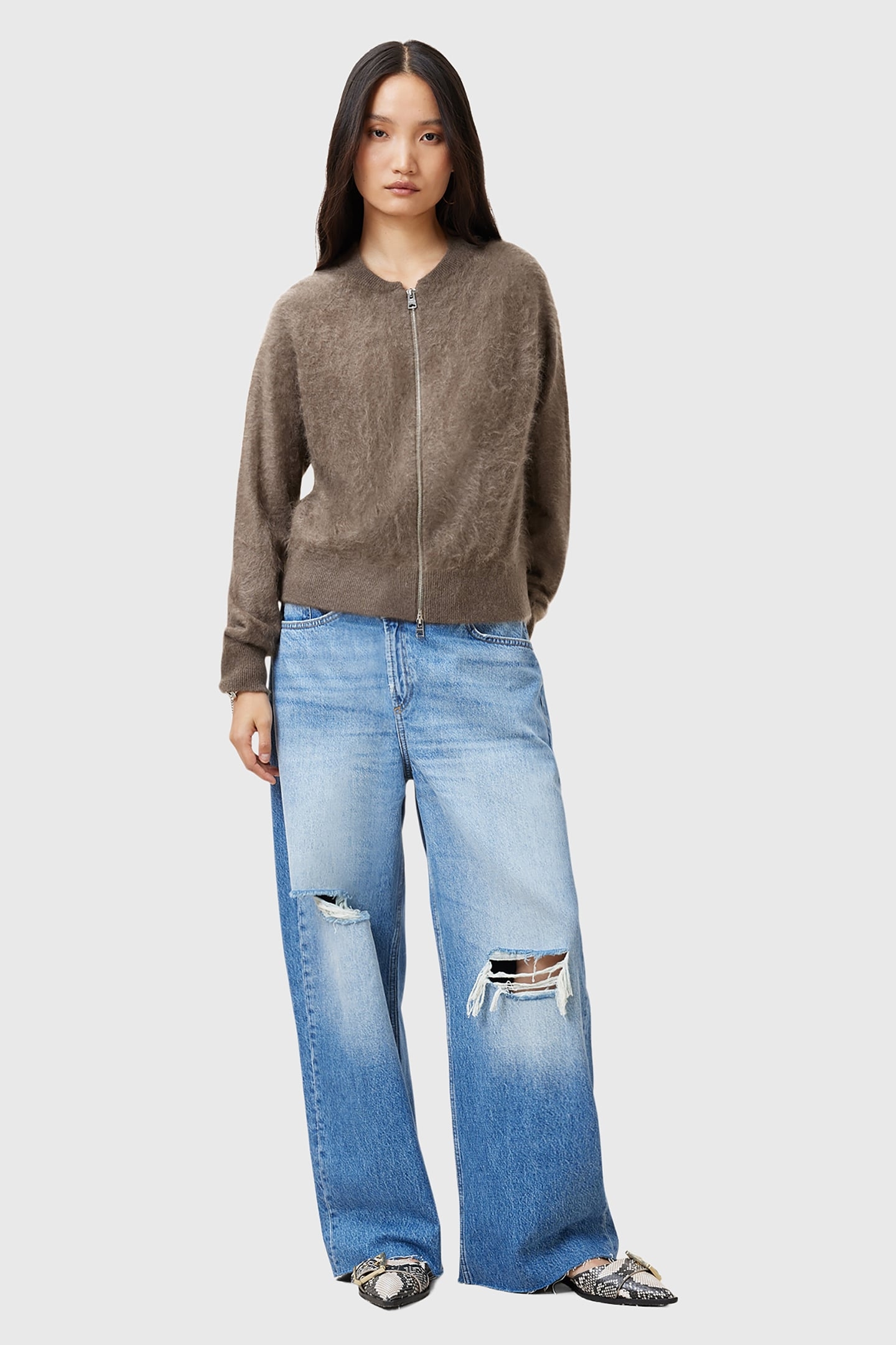 REBEL ZIP CARDIGAN WALNUT BROWN 3