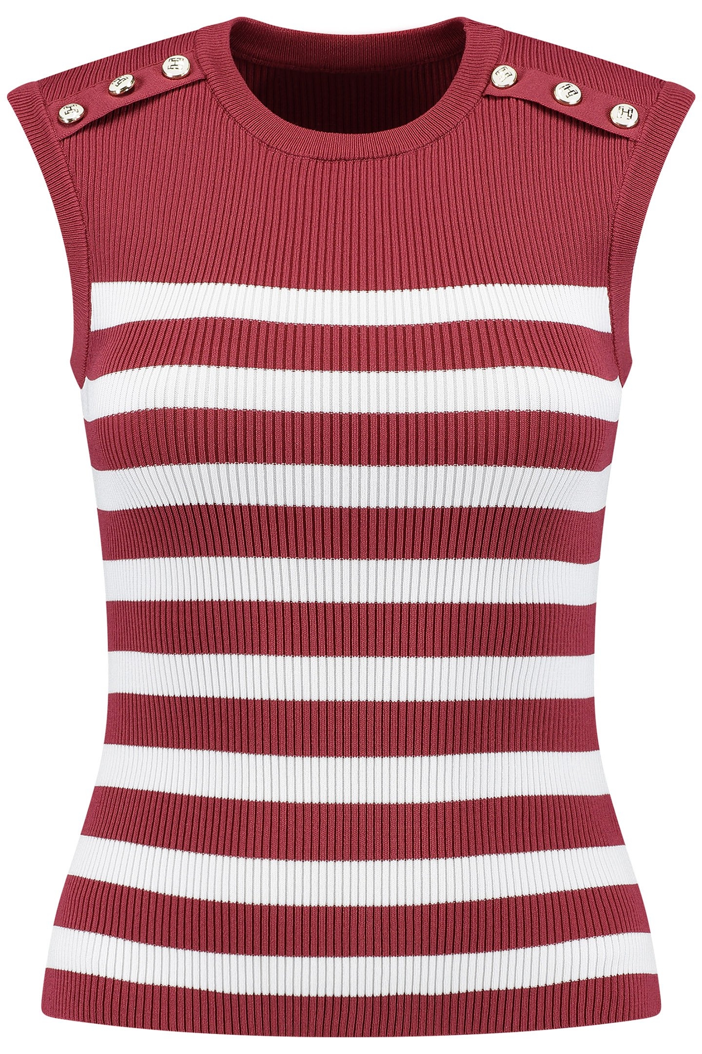 CLAUDE BUTTON TOP BRIGHT WHITE/CERISE 2