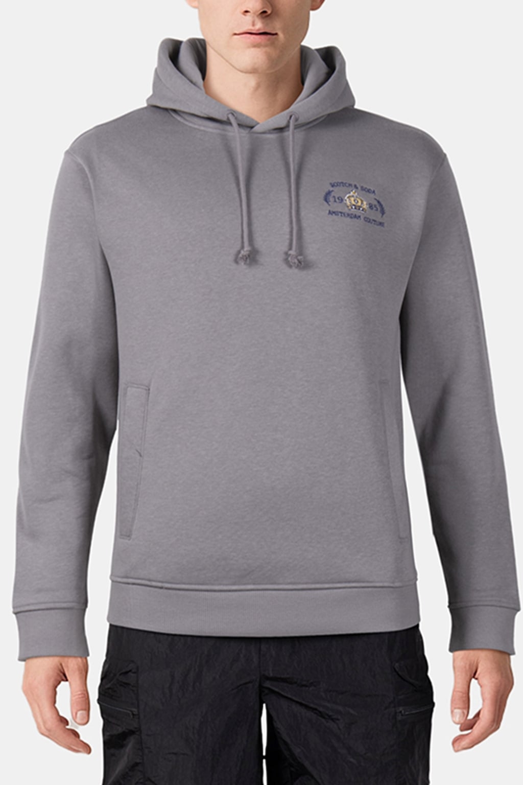 RELAXED FIT GRAPHIC FLEECE HOODIE ASPHALT 1