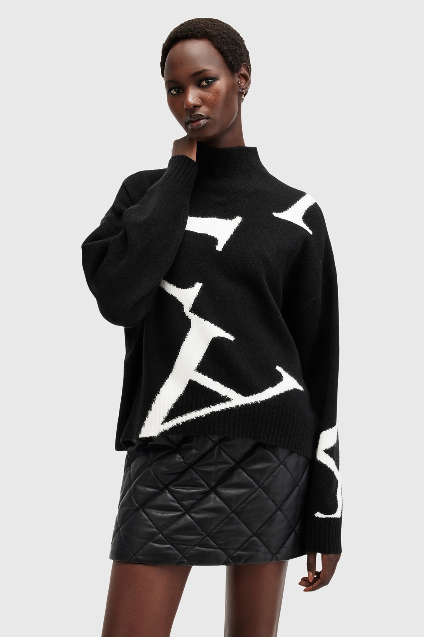 A STAR JUMPER BLACK/CHALK WHITE 1