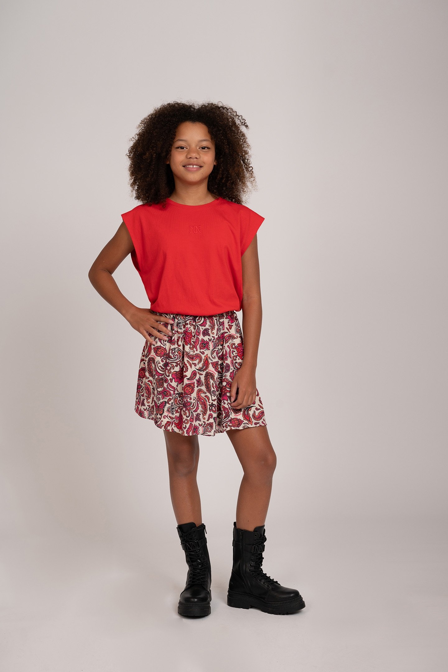 PAISLEY SKIRT VIBRANT ORANGE/FUCHSIA POP 1