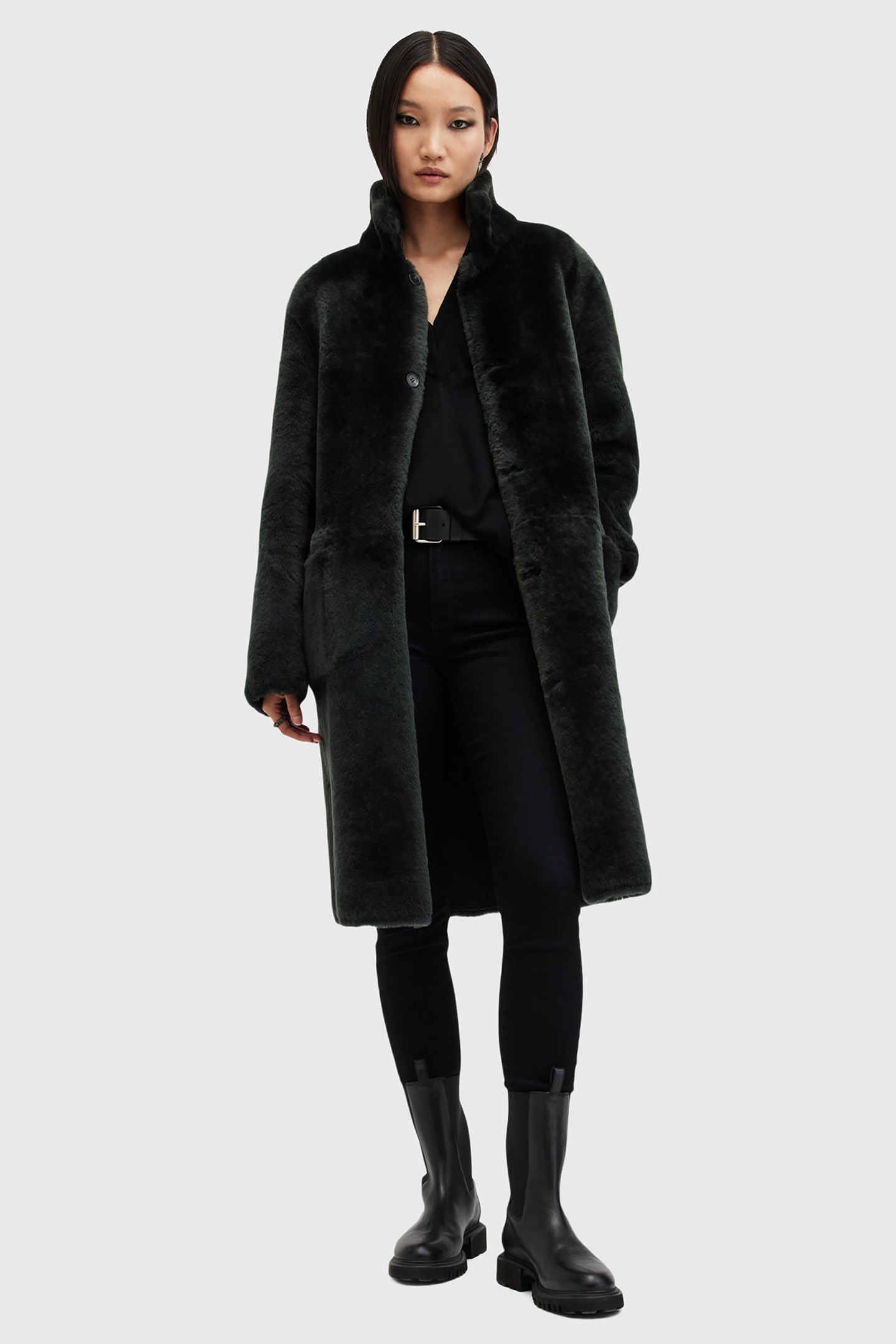 SERRA SHEARLING COAT SYCAMORE GREEN 2