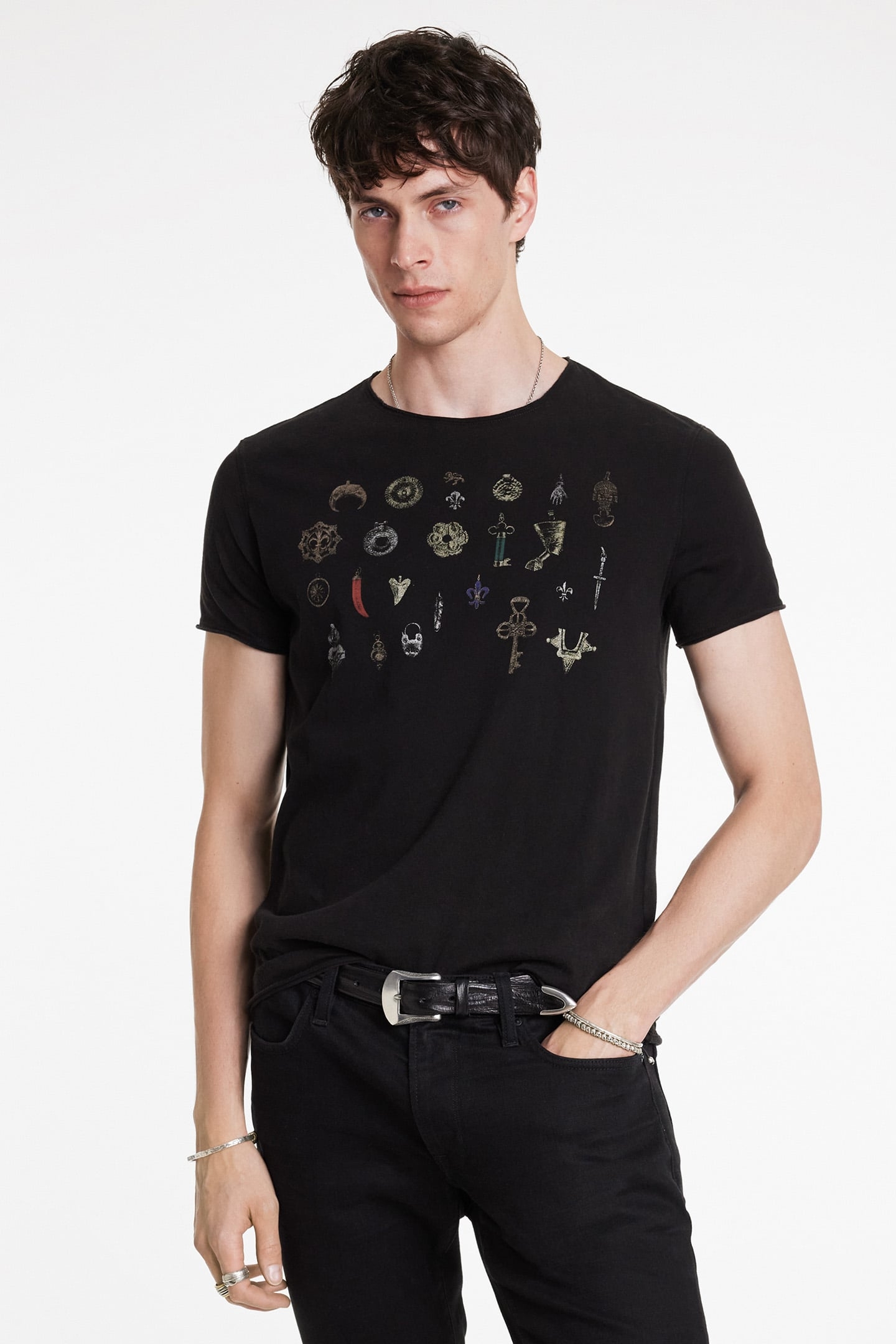 SS RAW EDGE TEE - PENDANT BLACK 1