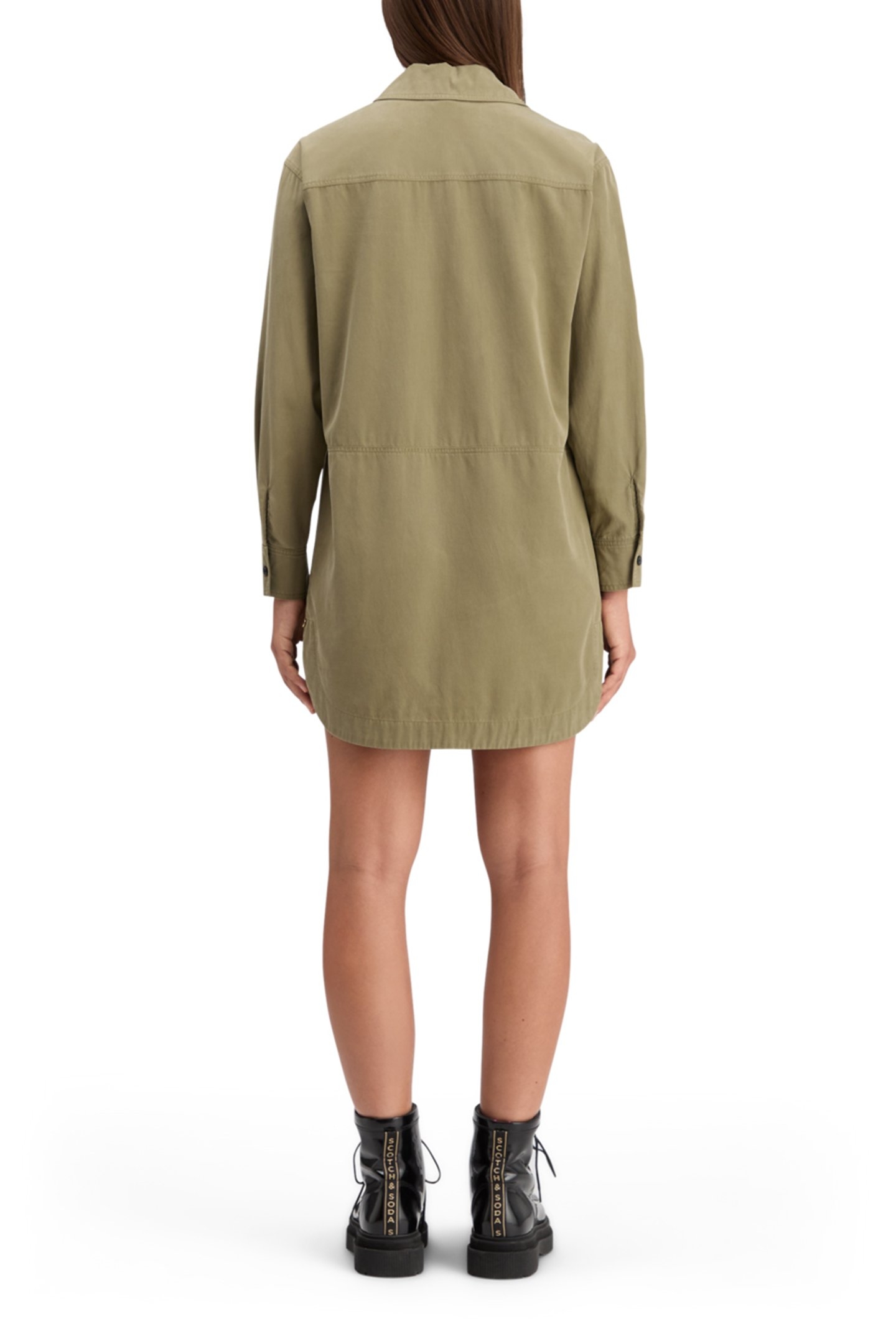 WASHED SHIRT DRESS WASHED MILITARY 2