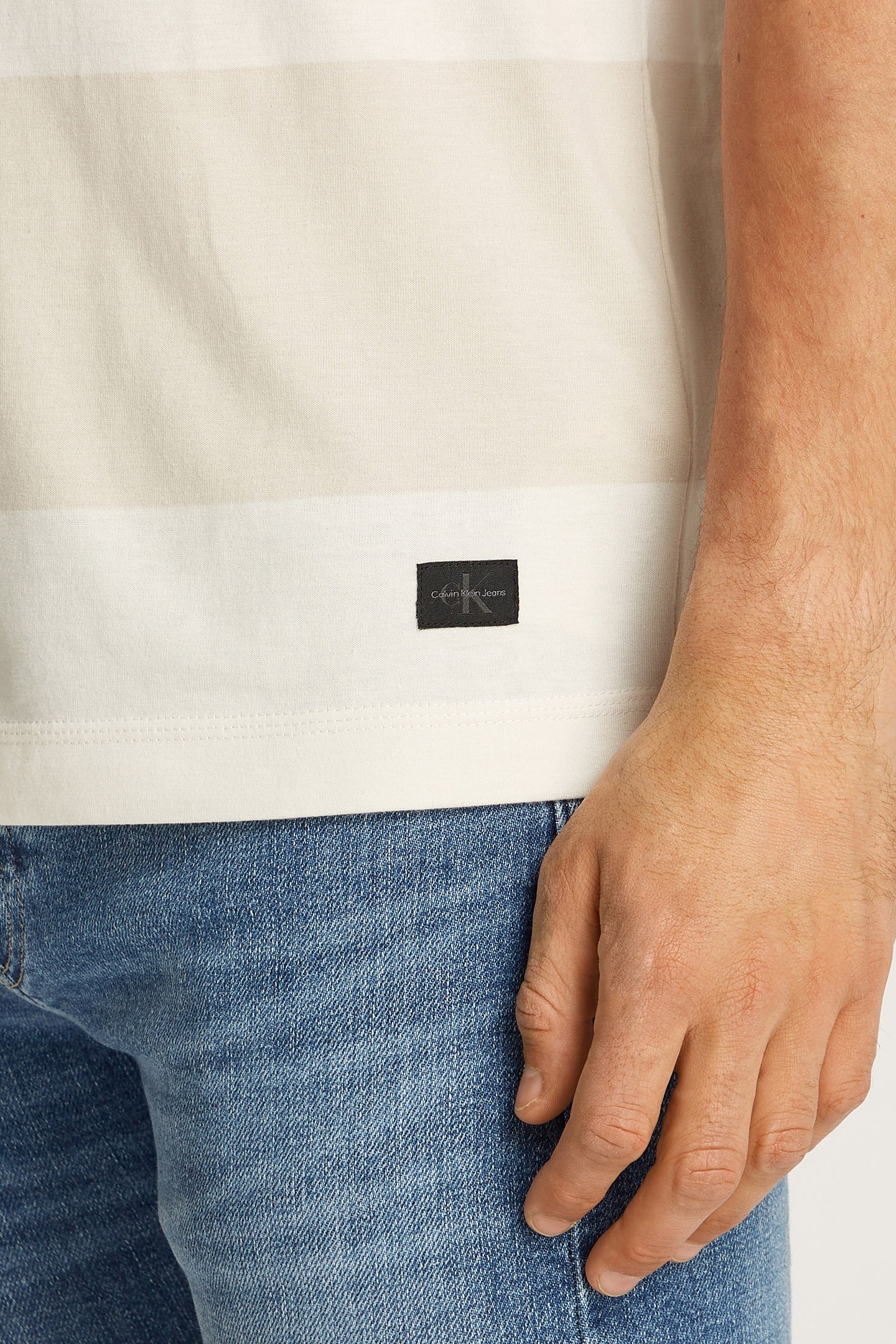 WOVEN LABEL REGULAR T-SHIRT MOONBEAM/IVORY 6