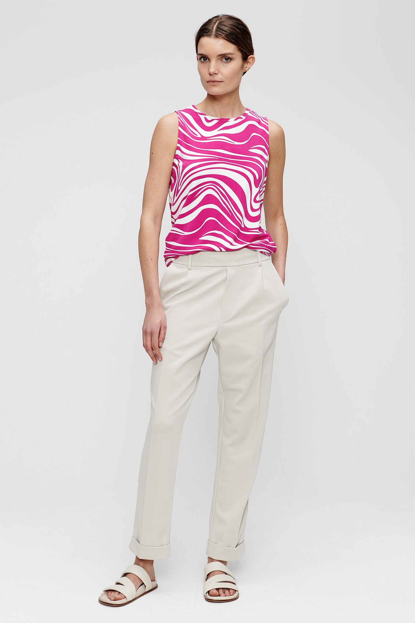 VISCOSE STRETCH CHINO PANTS LATTE 2