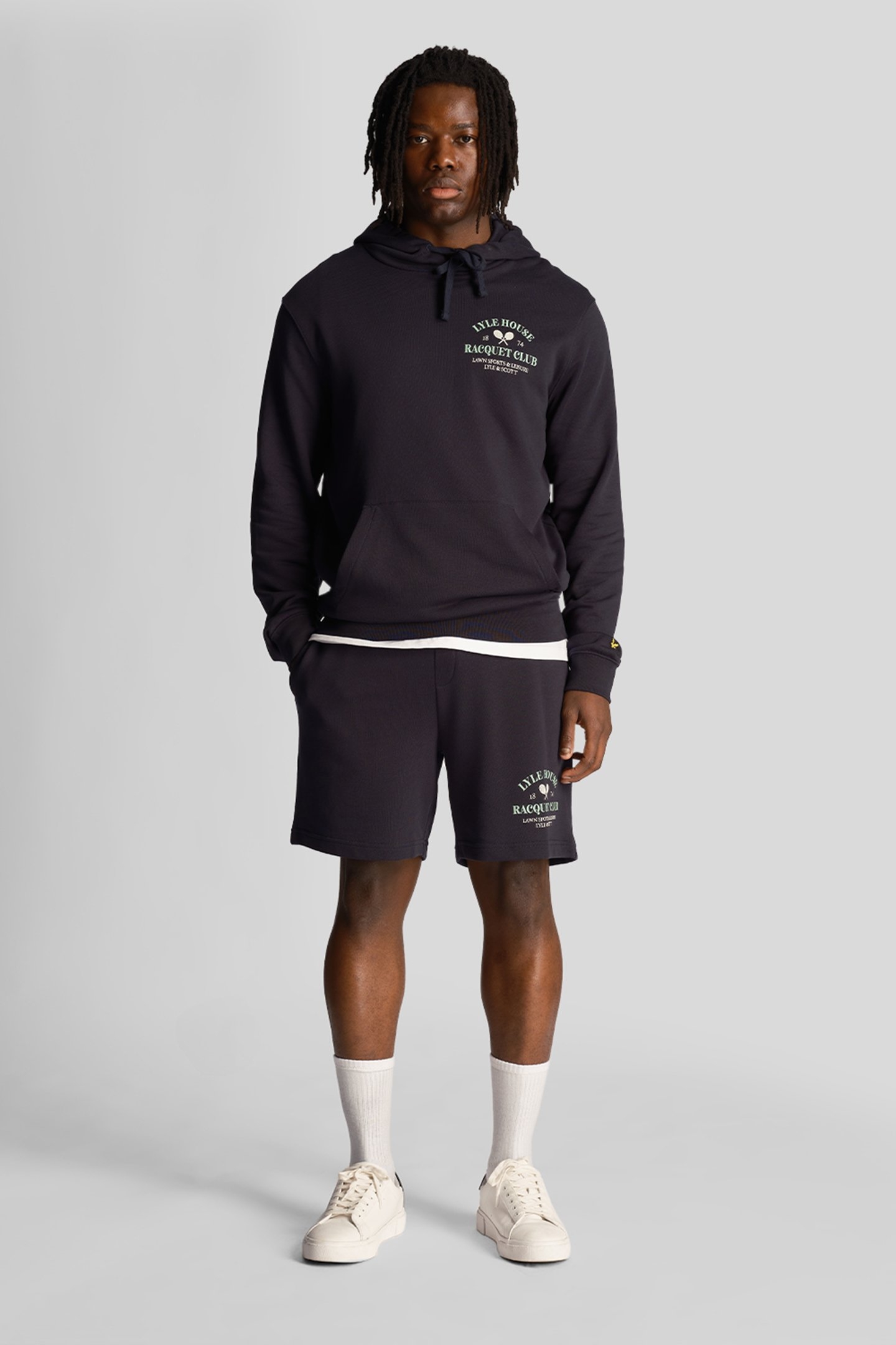 RACQUET CLUB GRAPHIC SWEAT SHORT DARK NAVY 1