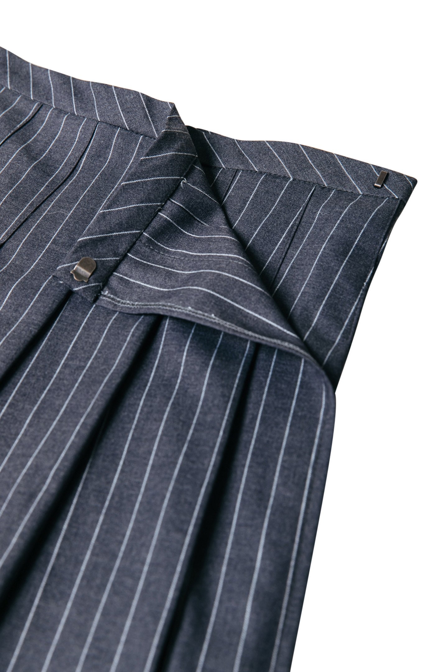 SHALINE PINSTRIPE PLEATED SKIRT DARK ANTHRACITE 5