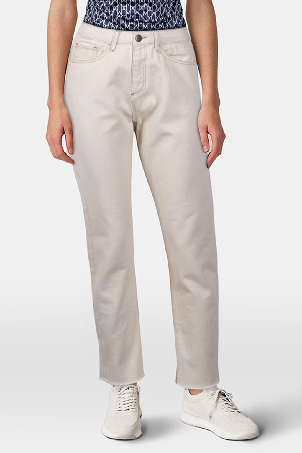 LE TAYLOR - 7/8TH ECRU MOM JEANS 1